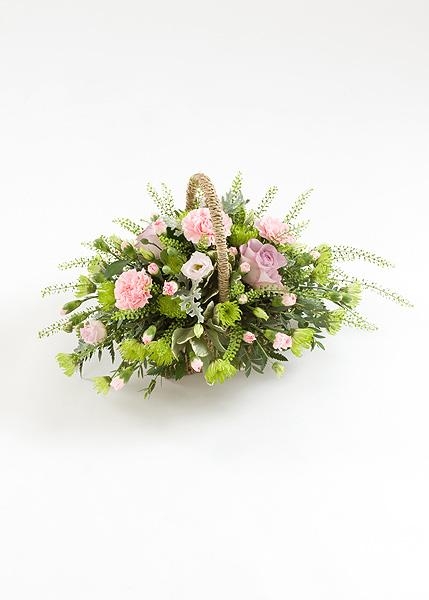 Funeral Basket in Pinks and Greens