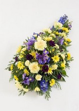 Single Ended Funeral Spray in Yellows & Blues