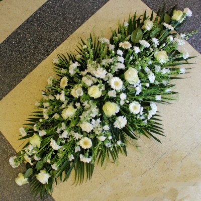 White Casket Spray