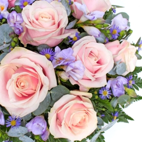 Rose and Freesia Posy Pink and Lilac