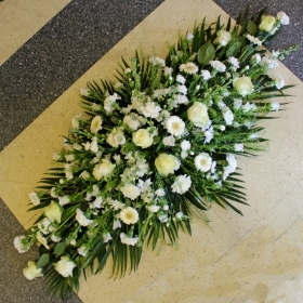 White Casket Spray